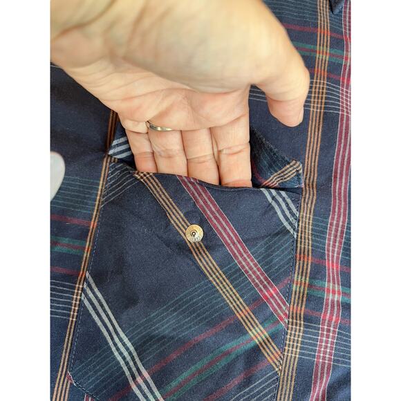 Rustler X-Long Tails Men's Western Pearl Snaps Long Sleeve Plaid Size 16 1/2 - Picture 8 of 13